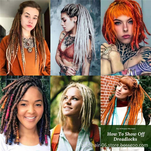 Hand Made Dreadlock Hair Extensions Crochet Braiding Hair Synthetic Dreadlocks Faux Locs Dreads